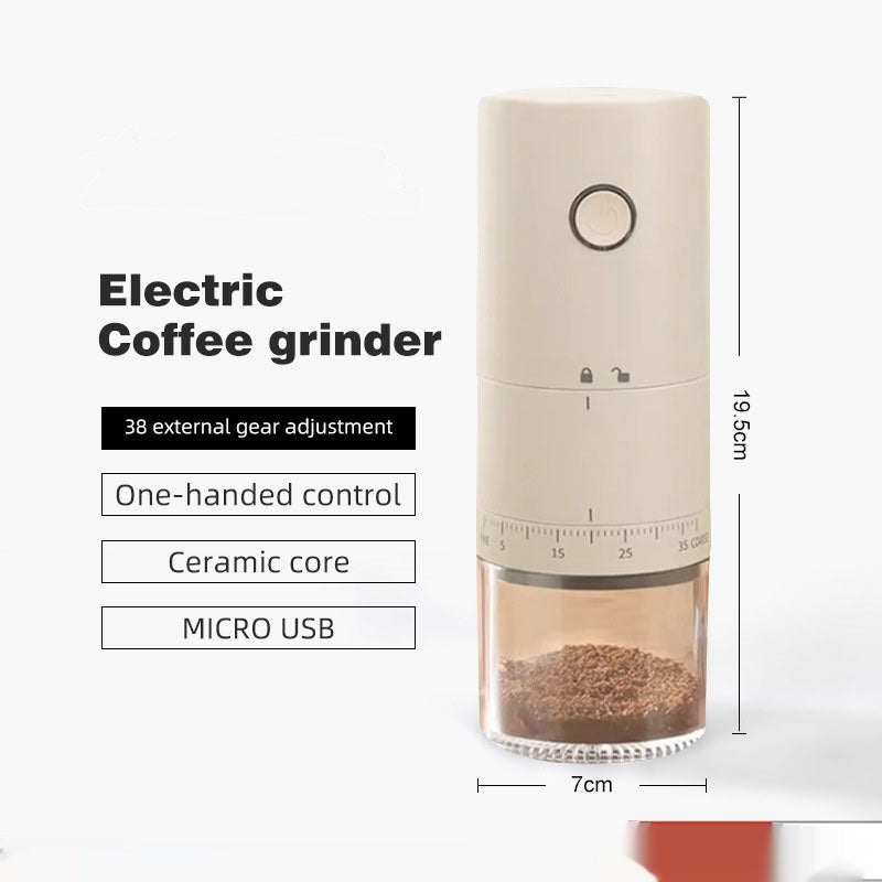 Fresh Brew Anywhere: Portable USB Rechargeable Coffee Grinder with Precision Control