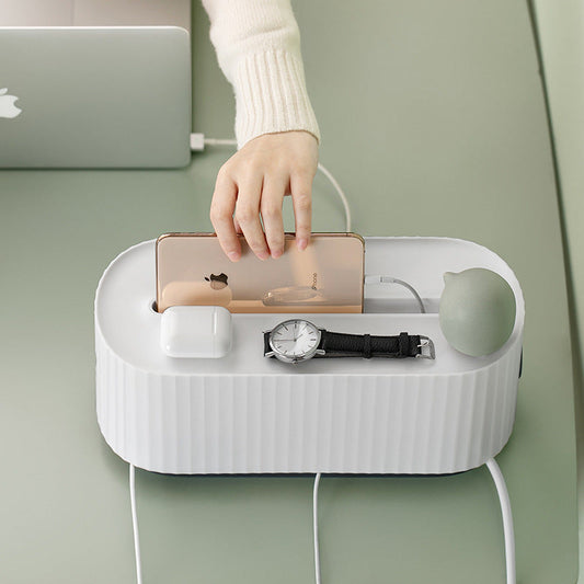 Universal Cable Management Box - Dust-Proof Power Strip Organizer