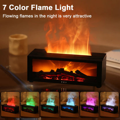 Cozy Glow: 3D Flame Aromatherapy Diffuser & Humidifier with Remote Control
