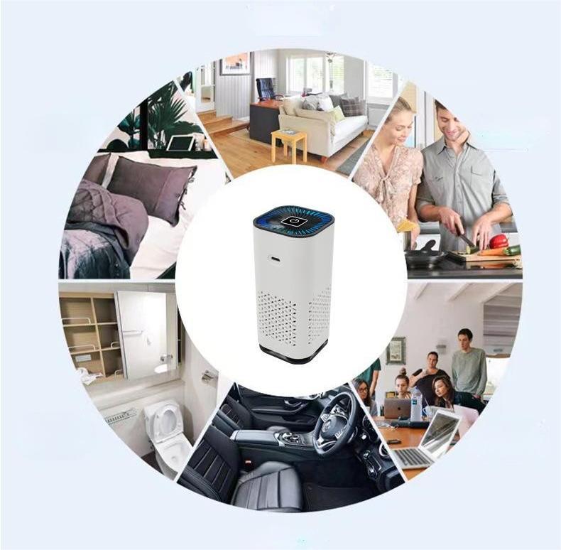 Portable HEPA Car Air Purifier & Ionizer - Eliminates Odors & Allergens
