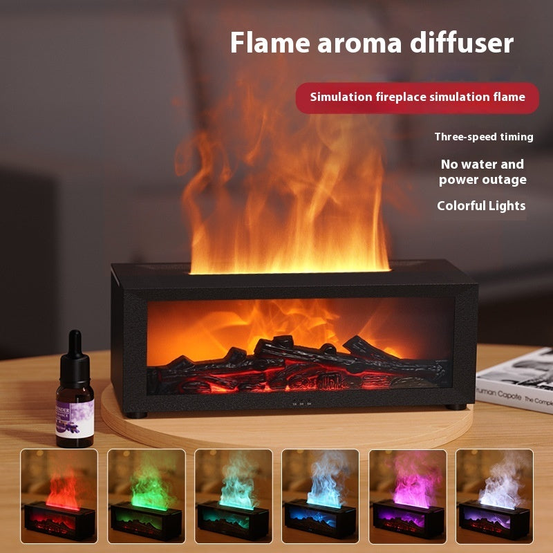 Cozy Glow: 3D Flame Aromatherapy Diffuser & Humidifier with Remote Control