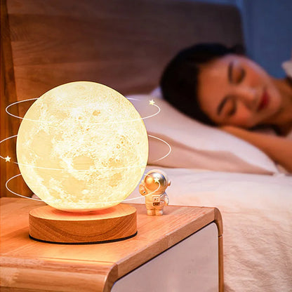3D Rotating Moon Lamp - Magnetic Floating Effect Night Light