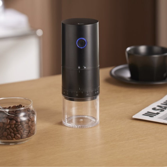 Fresh Brew Anywhere: Portable USB Rechargeable Coffee Grinder with Precision Control