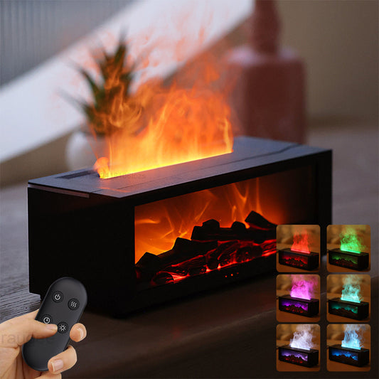 Cozy Glow: 3D Flame Aromatherapy Diffuser & Humidifier with Remote Control