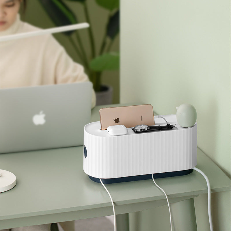 Universal Cable Management Box - Dust-Proof Power Strip Organizer