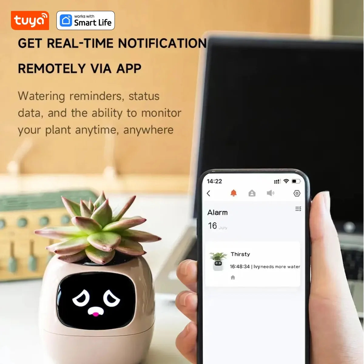 Smart Plant Pot with Automatic Watering - AI App Control & Soil Sensors for Healthy Plants