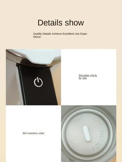 Self-Stirring Coffee Mug with Temperature Display - Auto-Mix Smart Cup Keeps Drinks Perfect