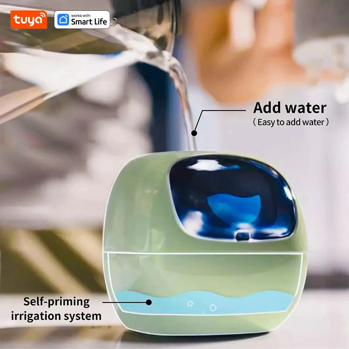 Smart Plant Pot with Automatic Watering - AI App Control & Soil Sensors for Healthy Plants