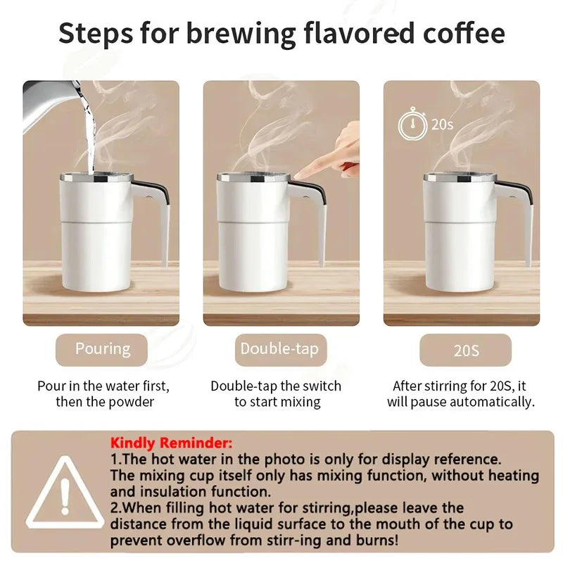 Self-Stirring Coffee Mug with Temperature Display - Auto-Mix Smart Cup Keeps Drinks Perfect