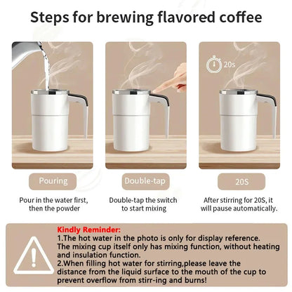 Self-Stirring Coffee Mug with Temperature Display - Auto-Mix Smart Cup Keeps Drinks Perfect