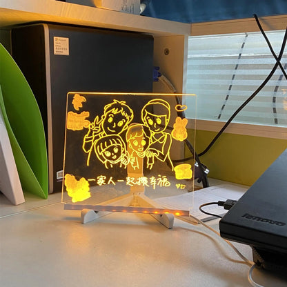 LED Message Board Night Light - 7 Color Glow Acrylic Display for Home, Office & Dorm