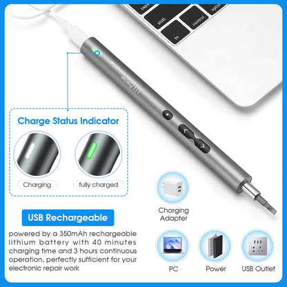 Professional 62-in-1 Electric Screwdriver Kit - Cordless Precision Tool for Electronics Repair