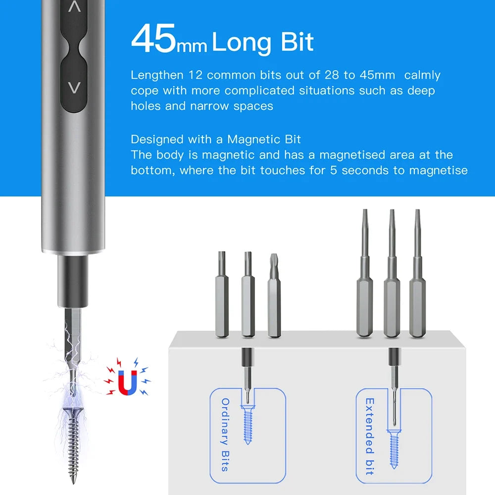 Professional 62-in-1 Electric Screwdriver Kit - Cordless Precision Tool for Electronics Repair