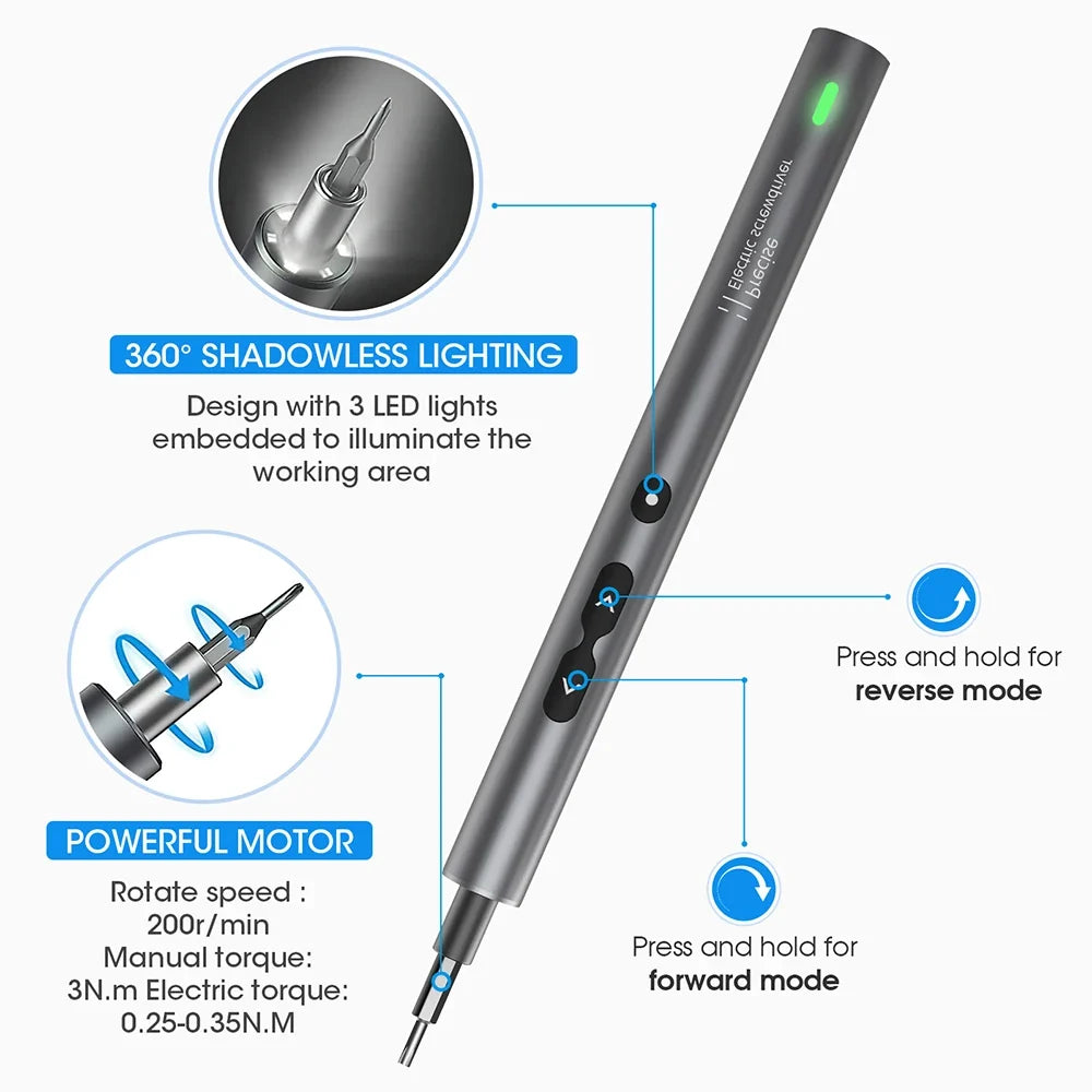 Professional 62-in-1 Electric Screwdriver Kit - Cordless Precision Tool for Electronics Repair