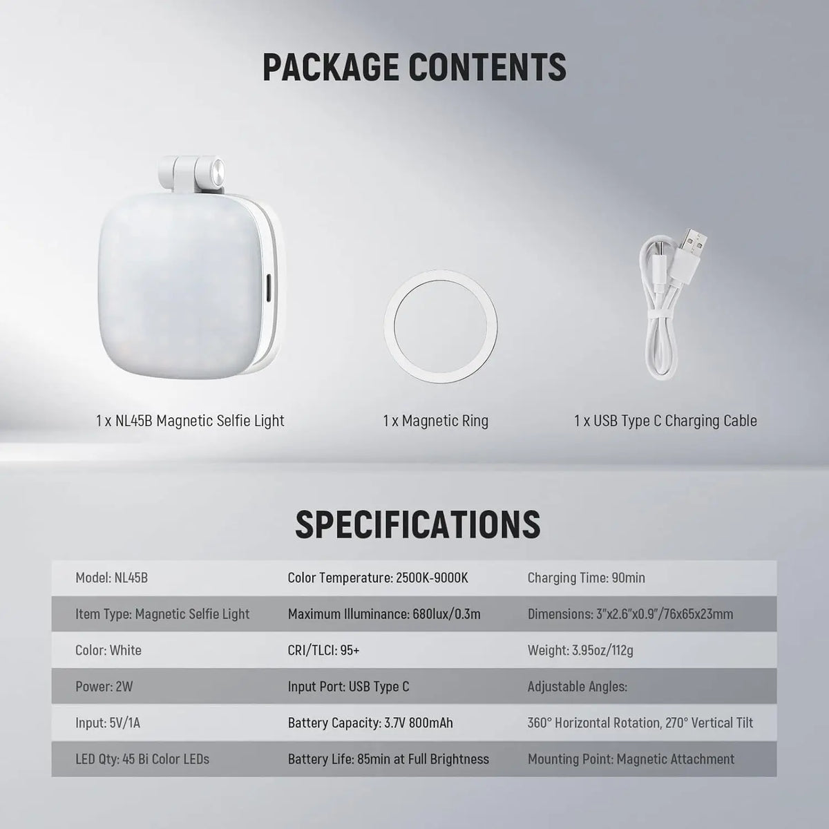 MagSafe Ring Light for iPhone - Magnetic Selfie Light with Mirror & Stand for Photos & Video