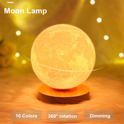 3D Rotating Moon Lamp - Magnetic Floating Effect Night Light